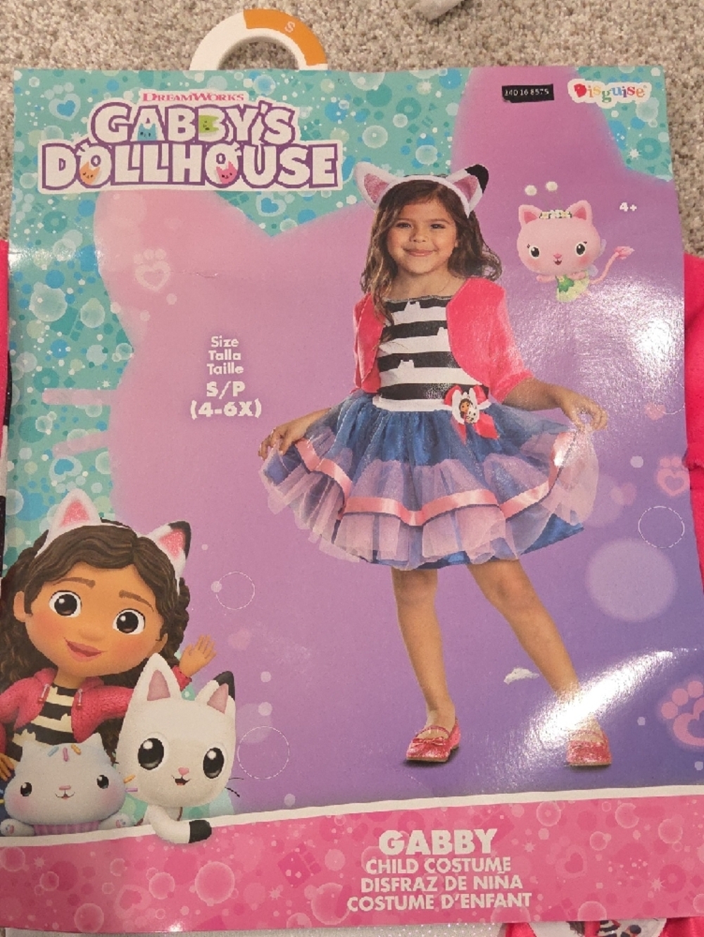 Gabby's Dollhouse Gabby Cat Dress with Ear Headband - Blue & Pink - Picture 2 of 6
